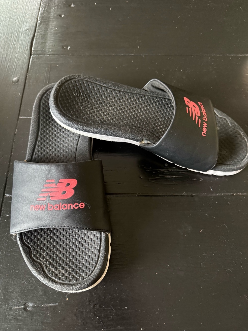 New Balance Black Slide Sandals